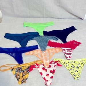 Womens assorted Victoria Secret Thong Panties MED